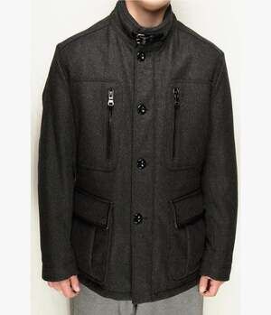 Hugo Boss Tabox Anthracite Gray Wool Blend Field Jacket